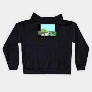 wetland urban park sketch Kids Hoodie